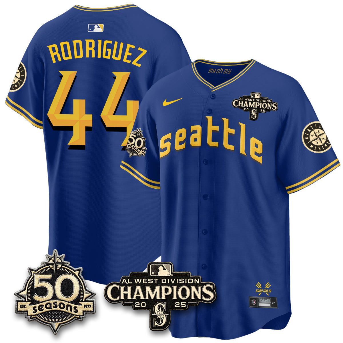 SEA Vapor Premier Limited Jersey - 50th Anniversary & AL West Division Champions - Steelheads Community Funds - Stitched-NQD