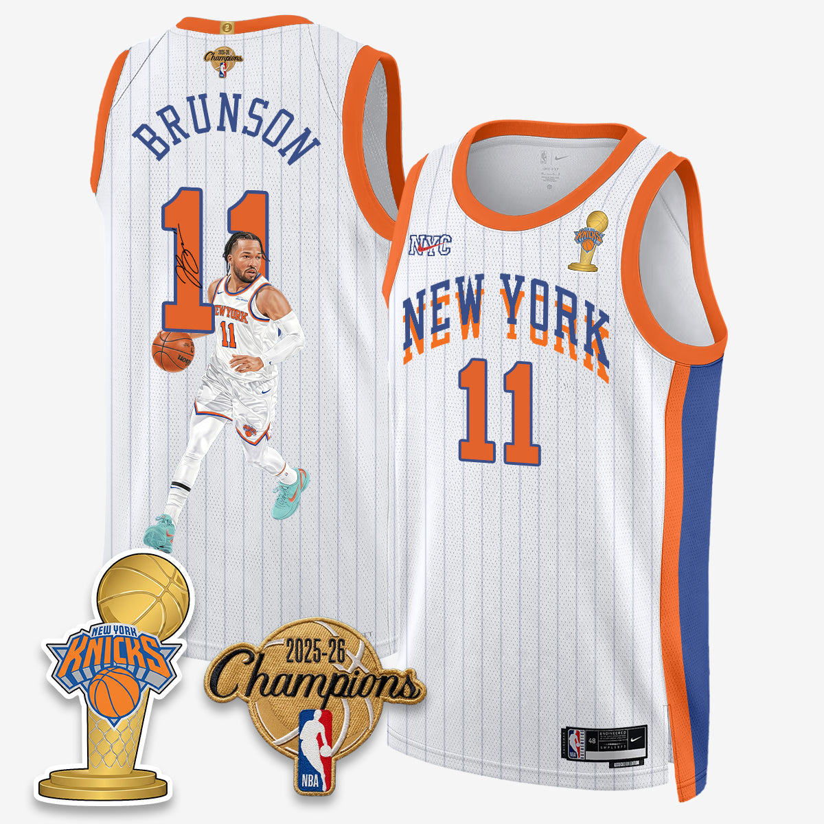 NYK 2026 Basketball Jalen Brunson Champions Vapor Jersey - Stitched-NQD