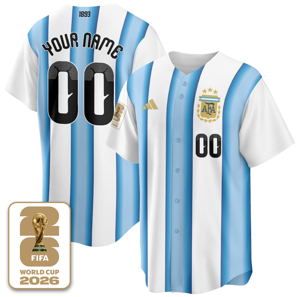 Argentina Soccer National Team x Baseball Vapor Limited Custom Jersey - Stitched-NQD