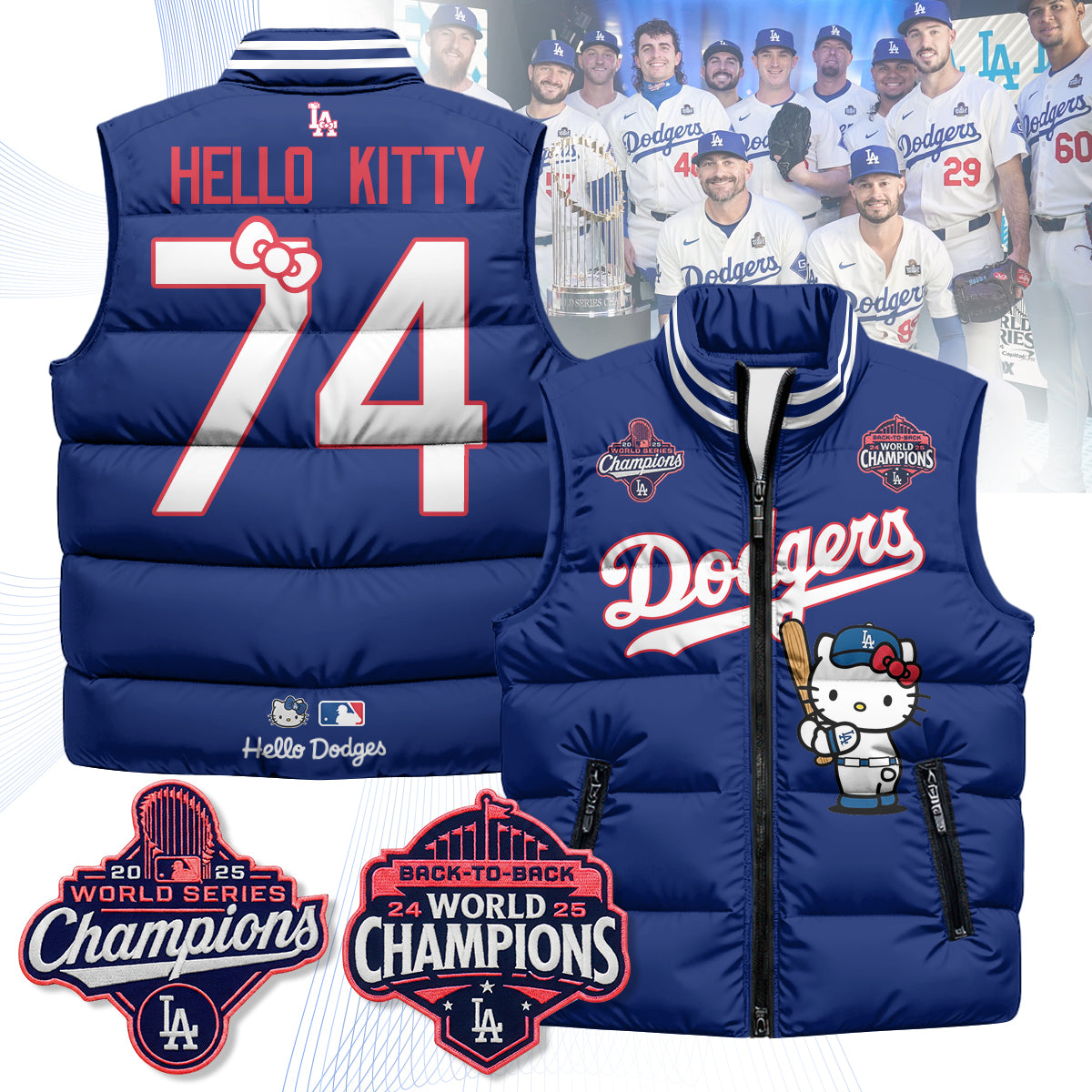 Los Angeles Dodgers Meow KT Edition Unisex Puffer Vest - Printed-NQD