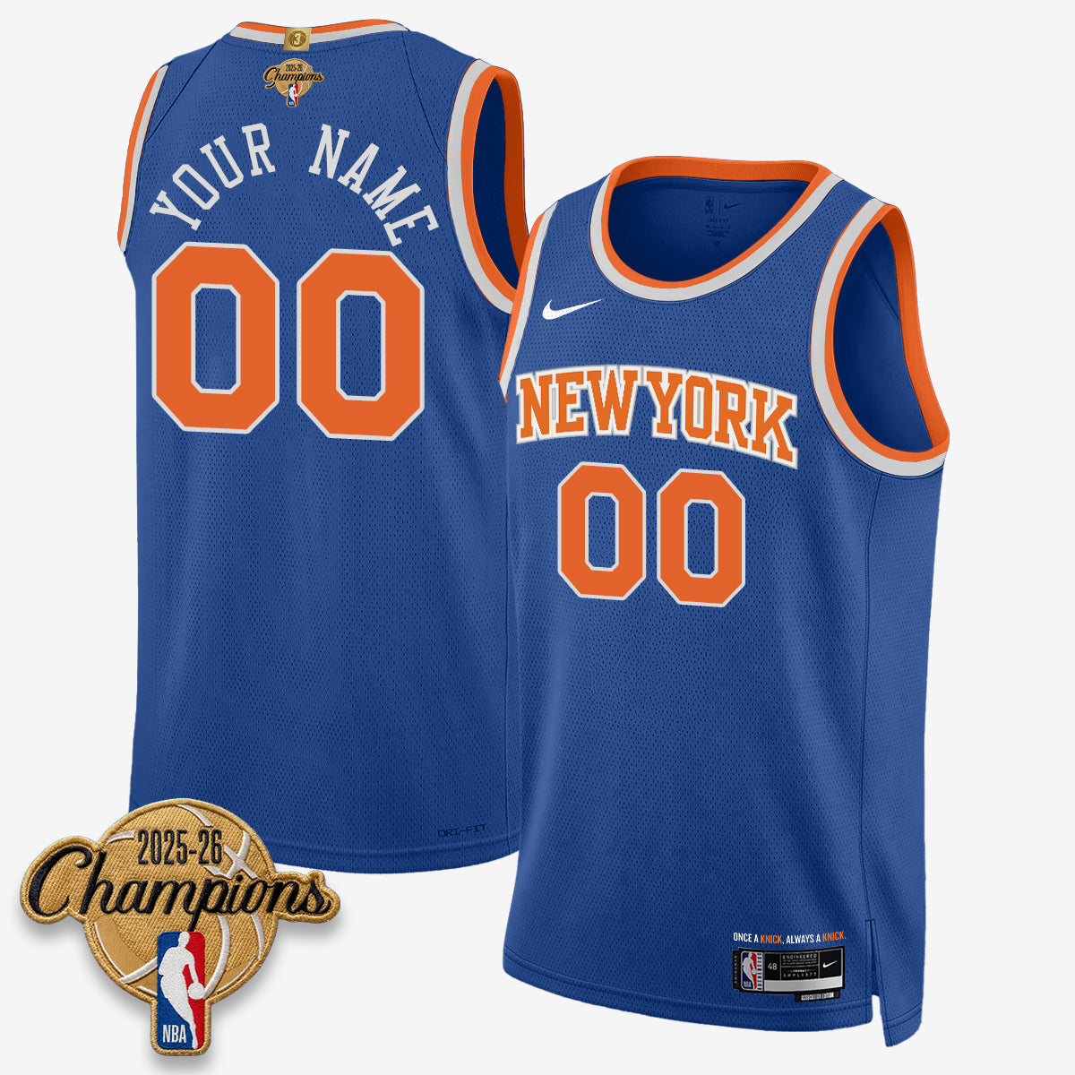 NYK 2026 Basketball Champions Vapor Custom Jersey V2- Stitched-NQD