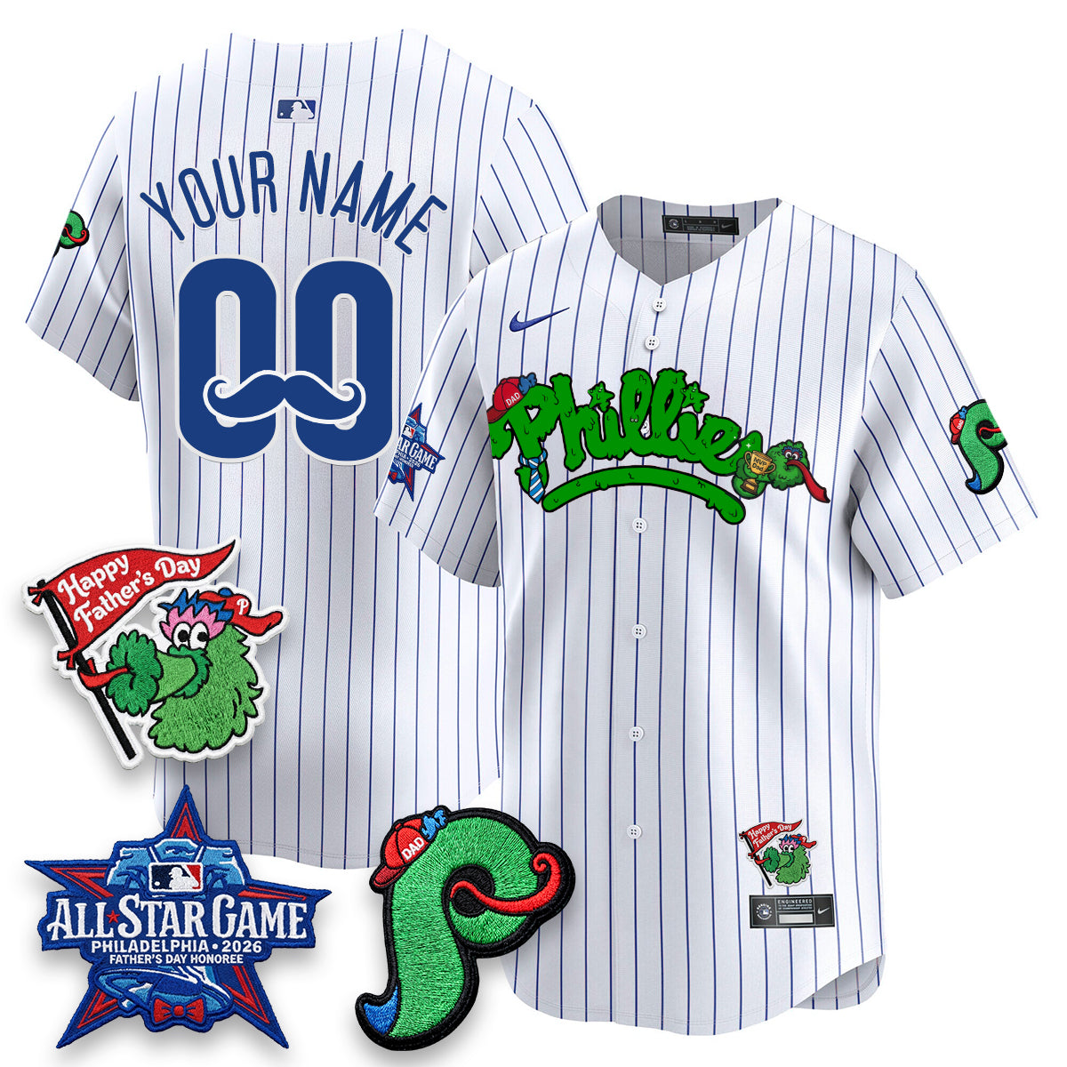 PHI Happy Father's Day Vapor Custom Jersey - Stitched-NQD