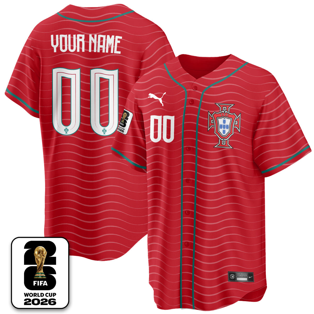 Portugal Soccer National Team x Baseball Vapor Limited Custom Jersey - Stitched-NQD