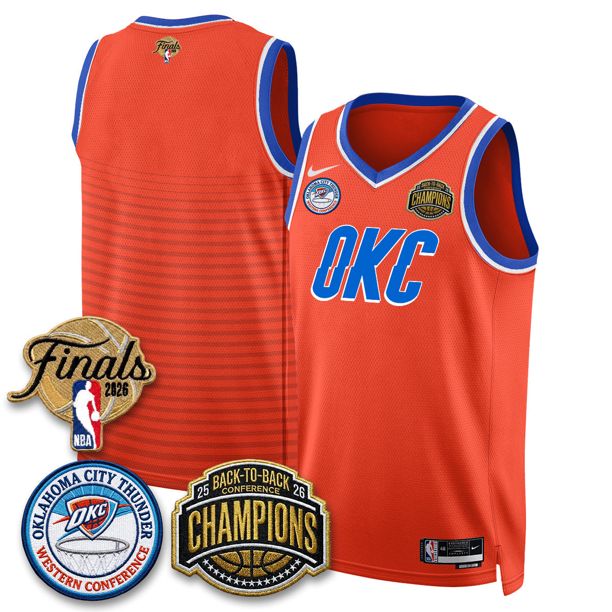 OKC 2026 NBA Western Conference Champions Vapor Jersey - Stitched-NQD