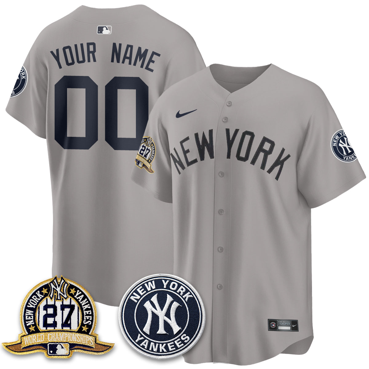 NYY Alternate Custom Jersey - Stitched-NQD