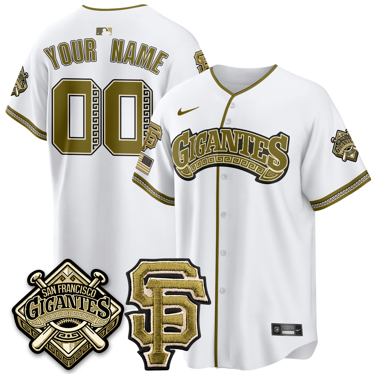 SF New Era Olive 2026 Armed Forces Day Custom Jersey - Stitched-NQD