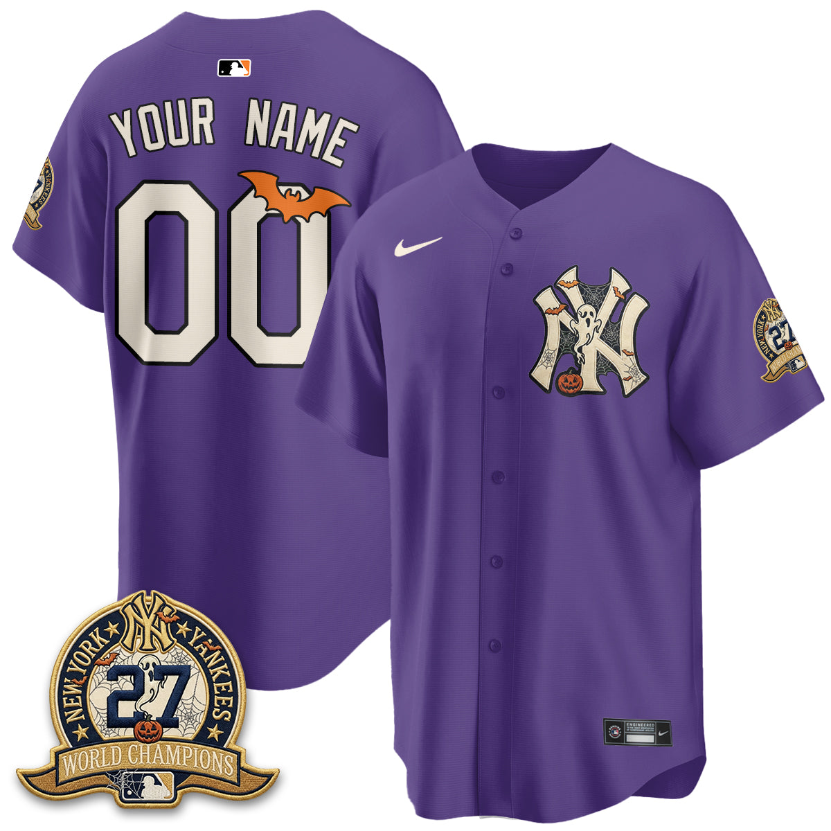 NYY Halloween 2026 Vapor Limited Custom Jersey - Stitched