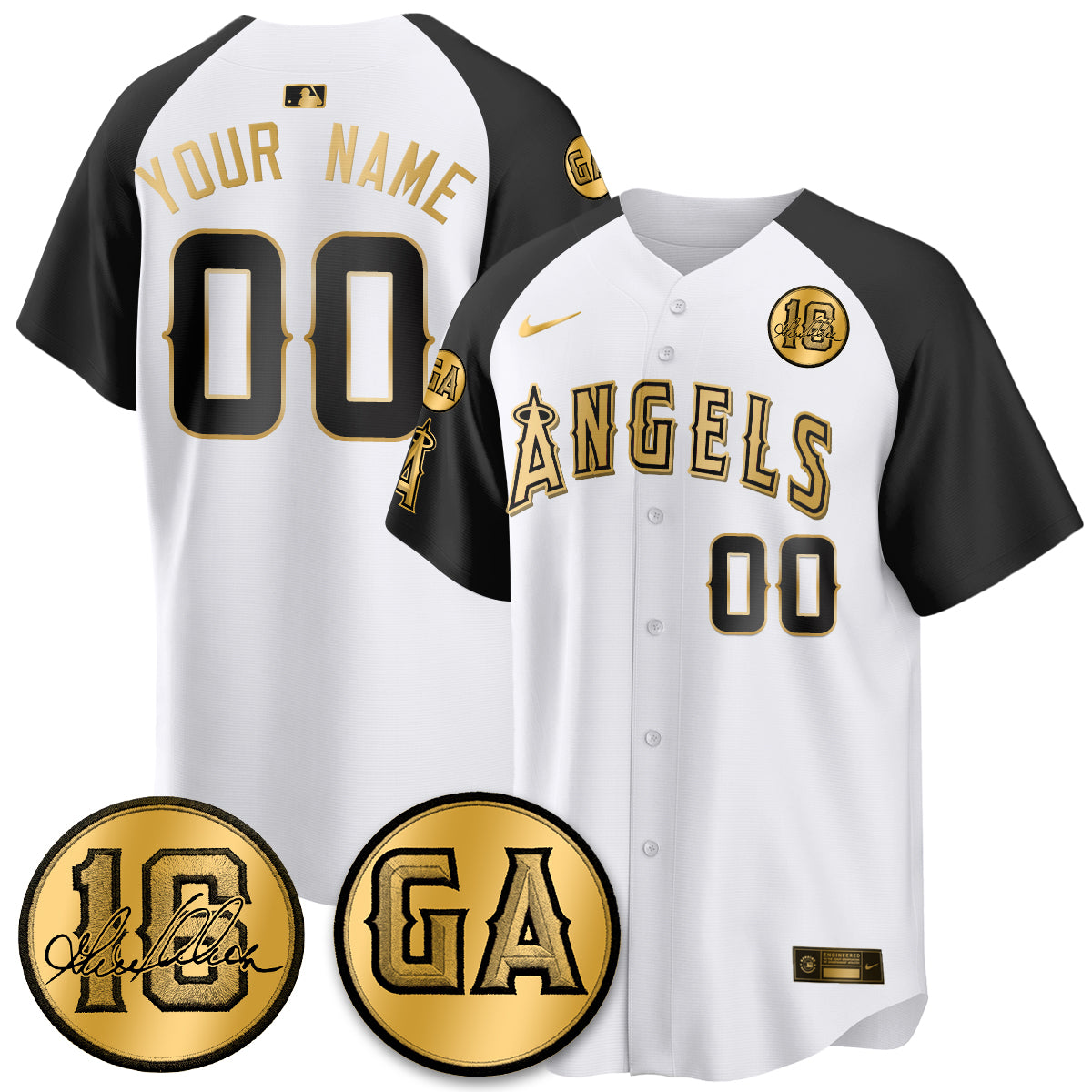 LAA Garret Anderson Tribute Patch Vapor Custom Jersey - Stitched V2-NQD