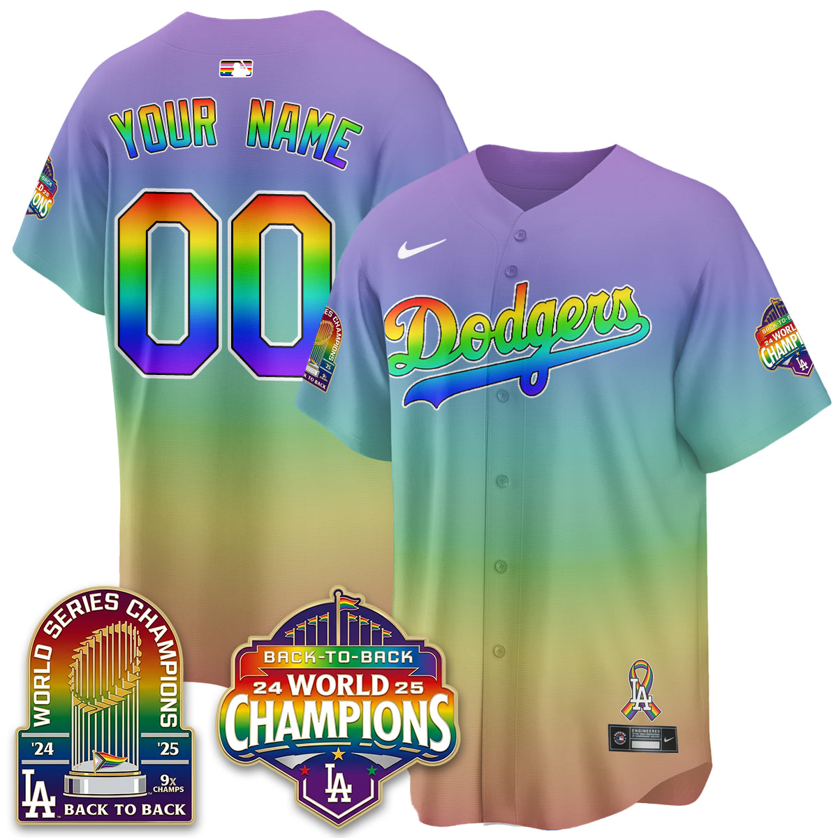LAD Happy Pride Month Vapor Custom Jersey - Stitched-NQD