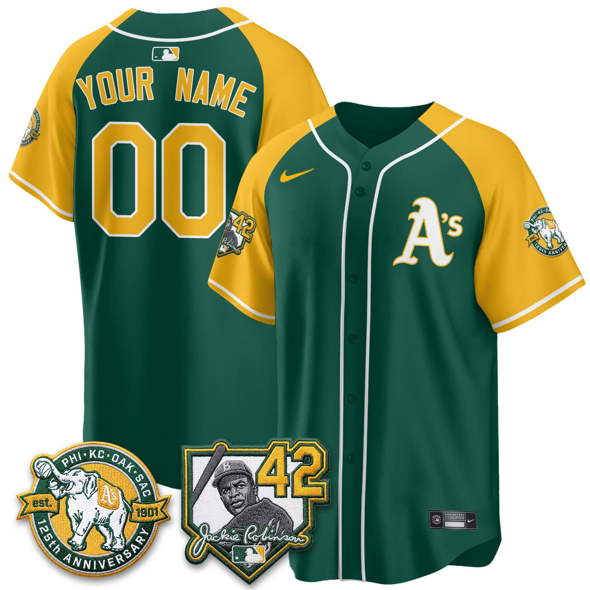 OAK 2026 Jackie Robinson Day - Celebrating 125 Years Limited Custom Vapor Jersey - Stitched-NQD