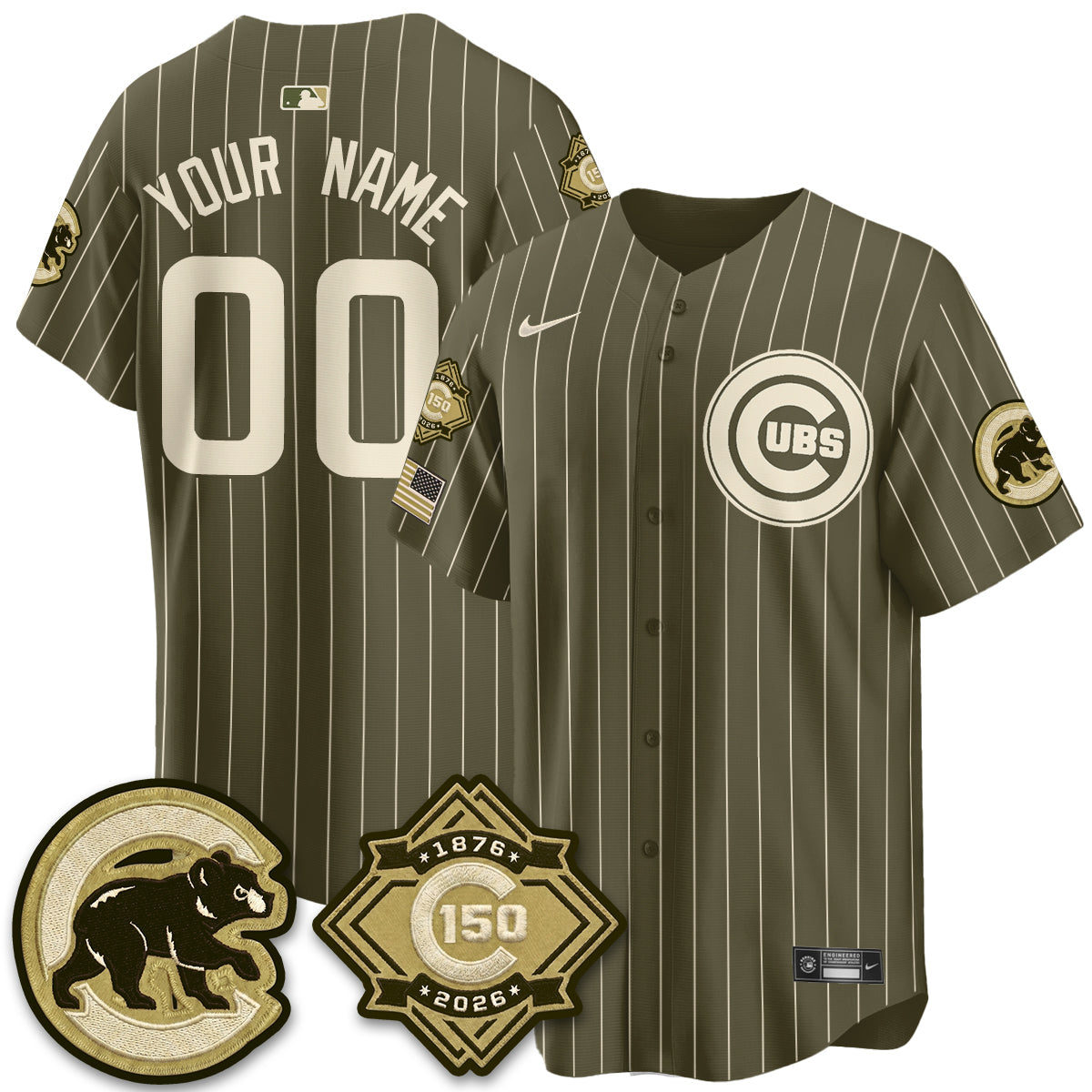 CHC New Era Olive 2026 Armed Forces Day Custom Jersey -Stitched-NQD