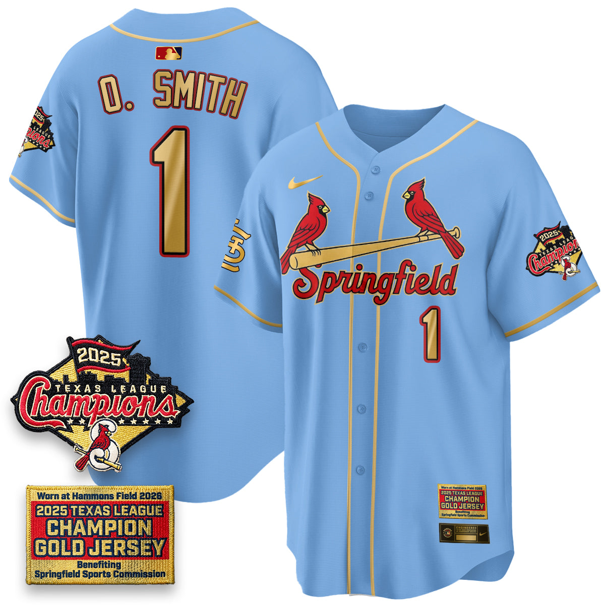 STL Springfield's Championship Gold Limited Jerseys - Stitched-NQD