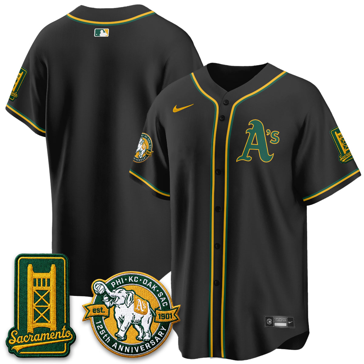 OAK 2026 Black Out Style - Celebrating 125 Years - Limited Vapor Jersey - All Stitched