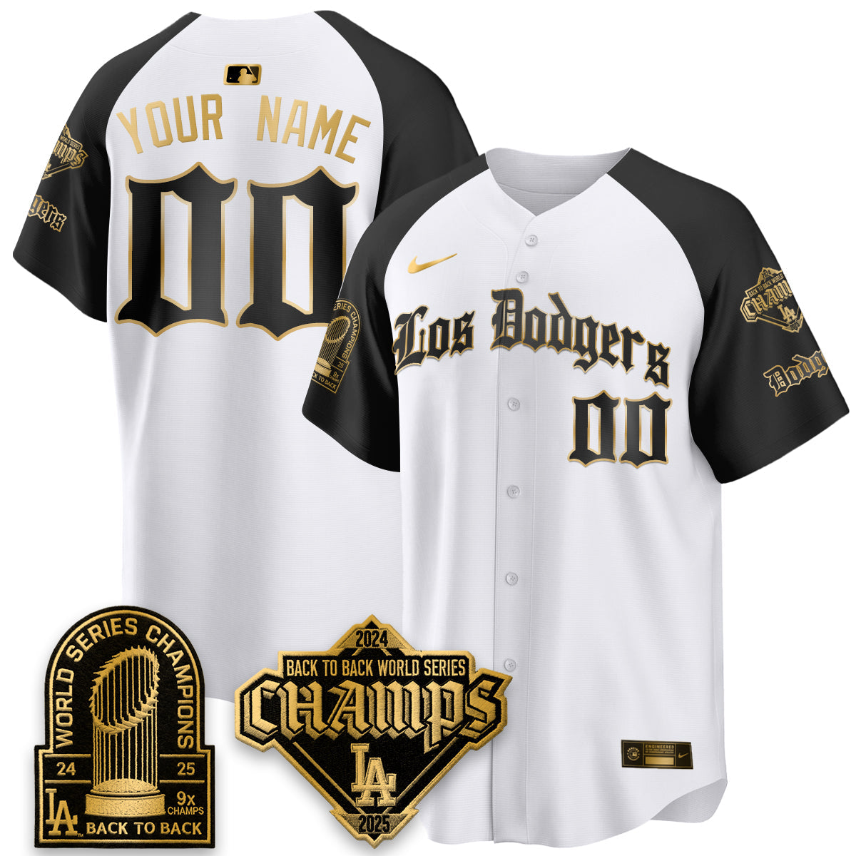 LAD World Series Champions B2B Patch Vapor Premier Limited Gothic Edition Custom Jersey - Stitched-NQD