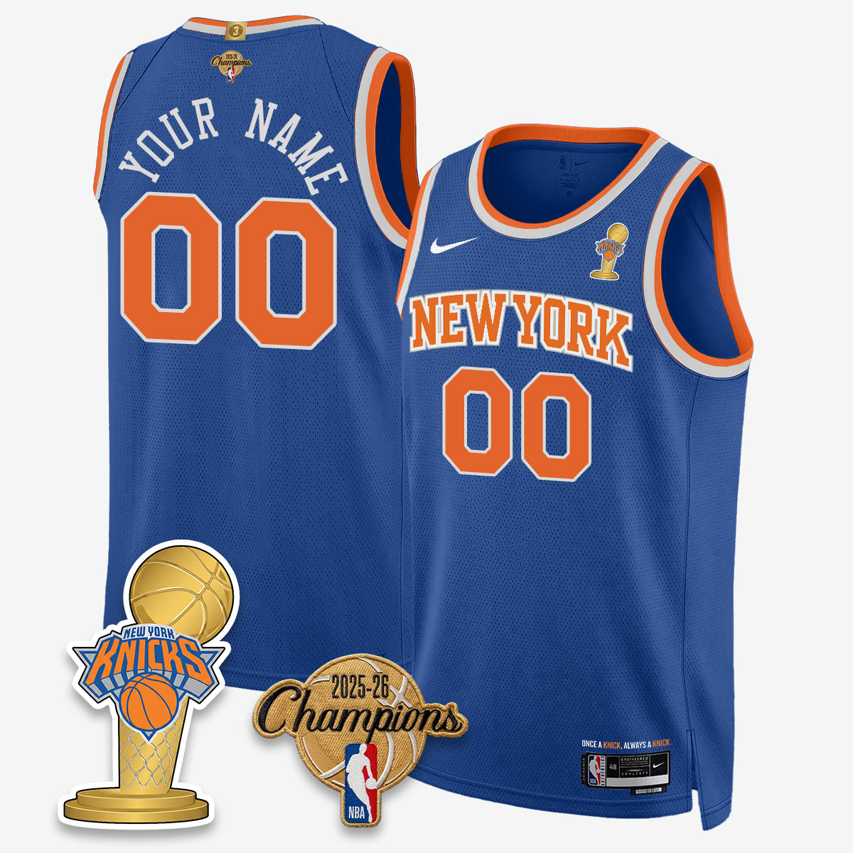 NYK 2026 Basketball Champions Vapor Custom Jersey - Stitched-NQD