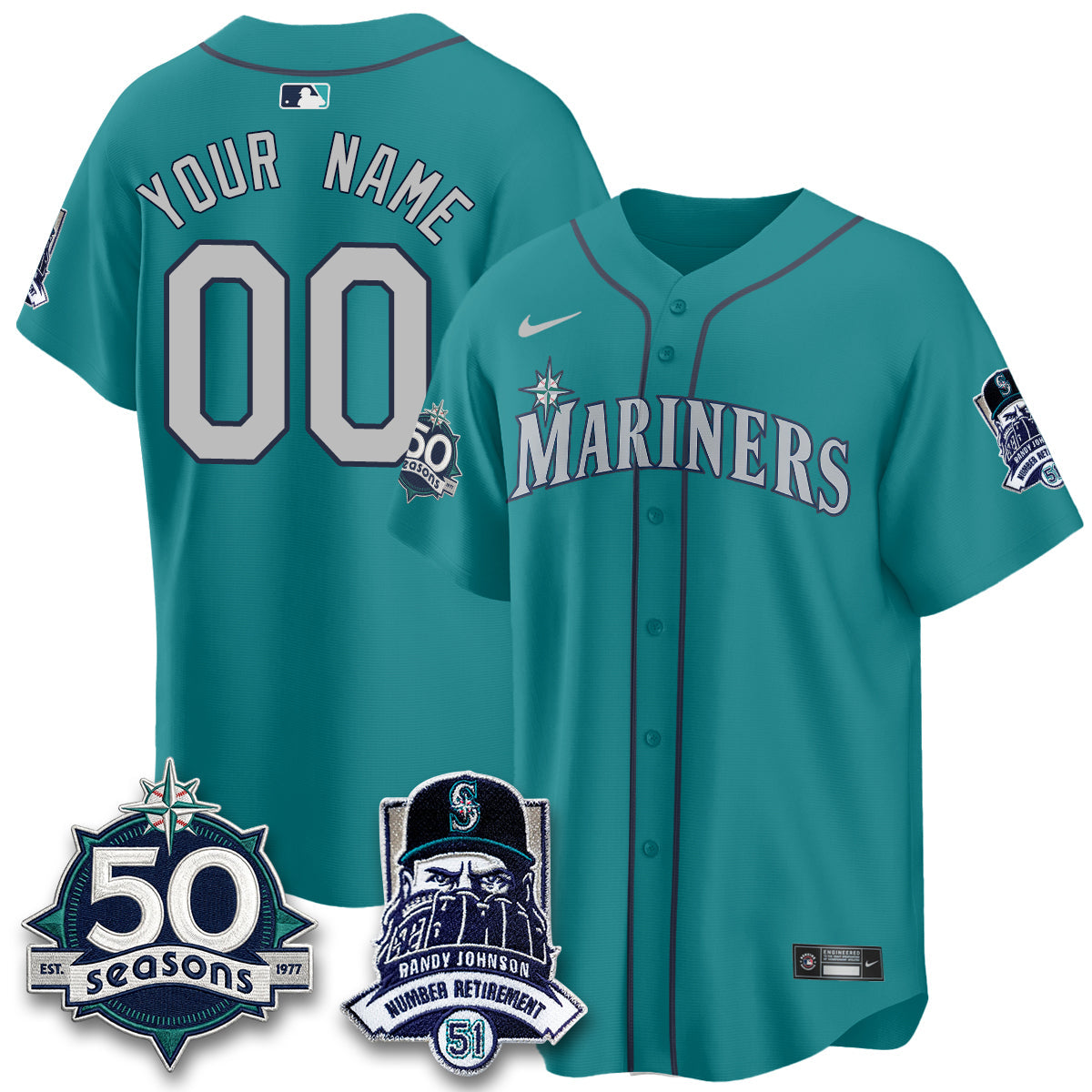 SEA Randy Johnson Vapor Limited Custom Jersey V2- Stitched-NQD