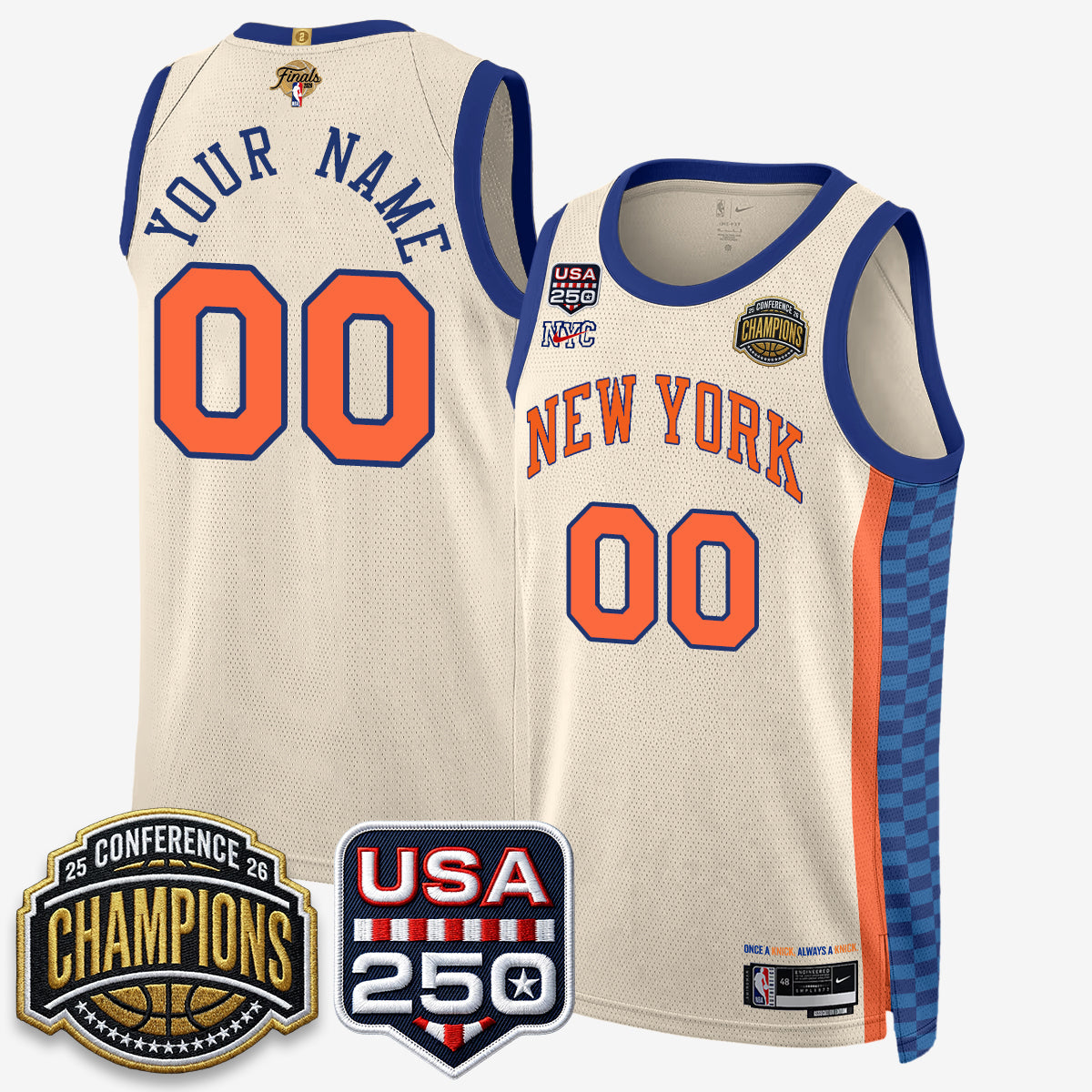 NYK 2026 NBA Eastern Conference Champions City Edition Custom Jersey V2- Stitched-NQD