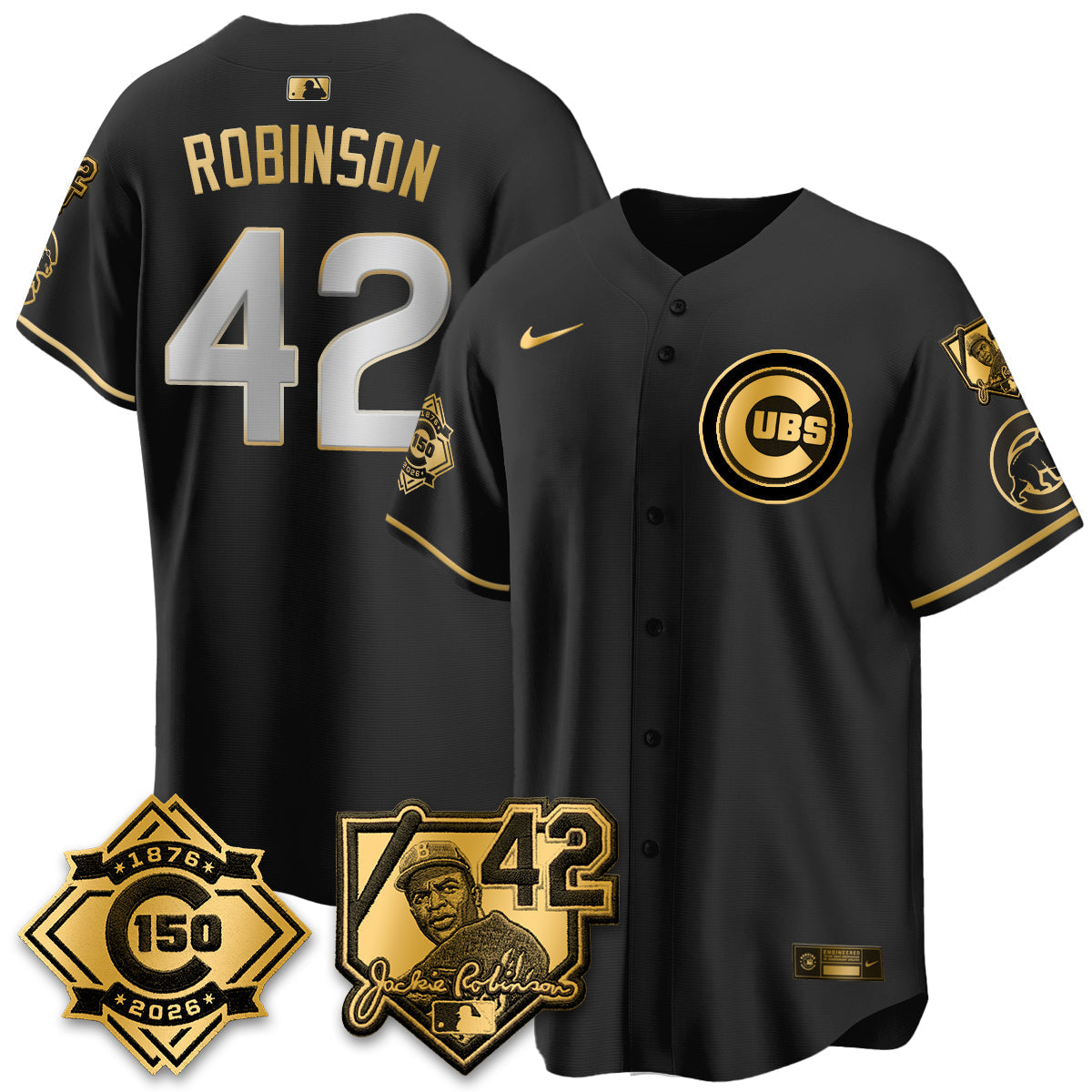 CHC 150th Anniversary & Jackie Robinson Day Patch Vapor Premier Limited Jersey - Stitched-NQD
