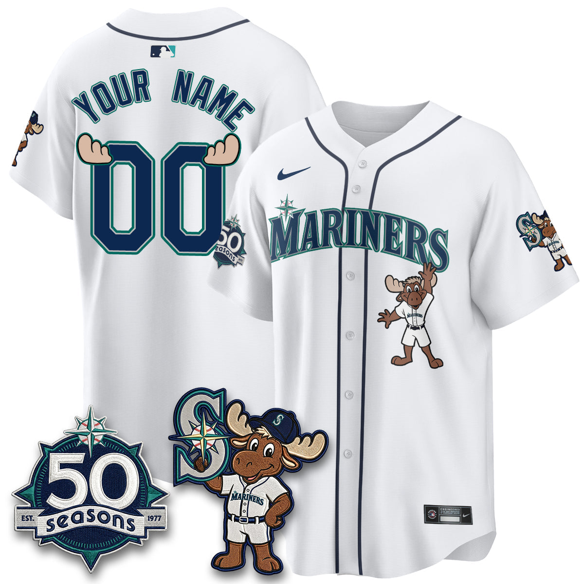 SEA Mascot Custom Jersey - Stitched-NQD