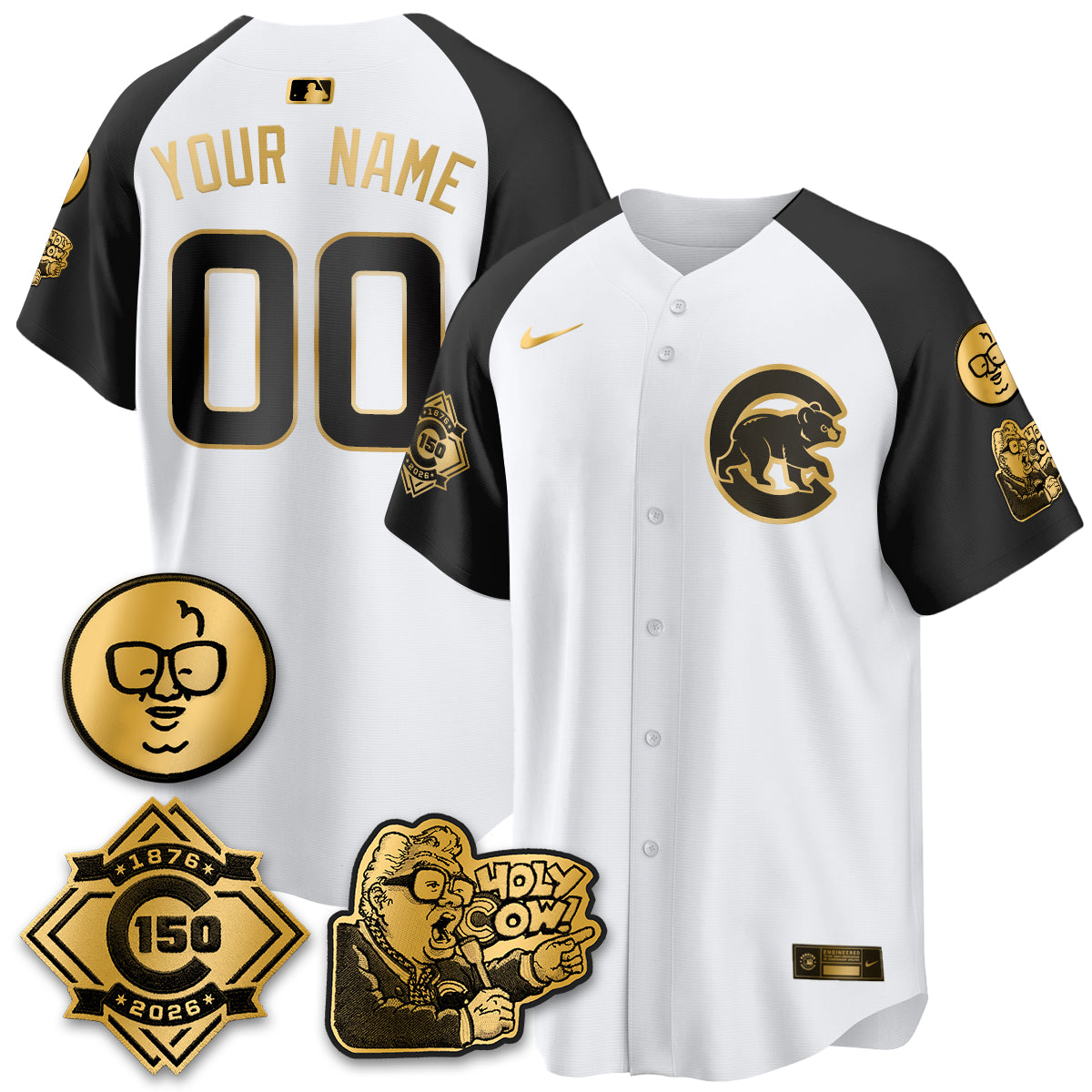 CHC 150th Anniversary Harry Caray Holy Cow Vapor Premier Limited Custom Jersey - Stitched V3-NQD