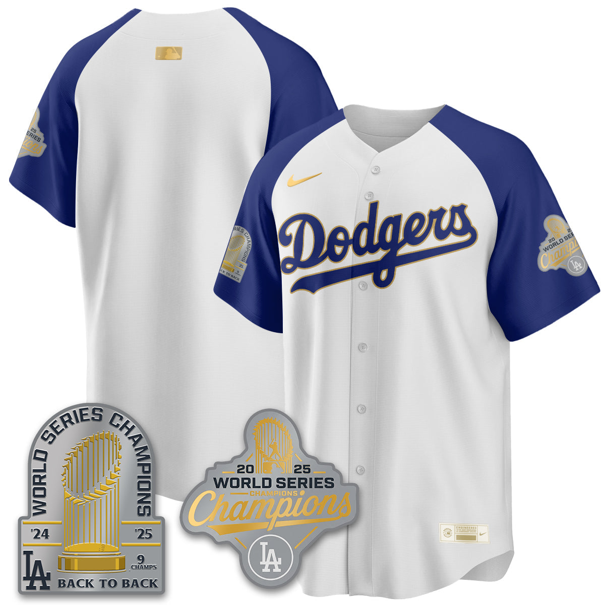 LAD Gold Collection Stadium Vapor Limited Jersey - 9x Champs - Stitched-NQD