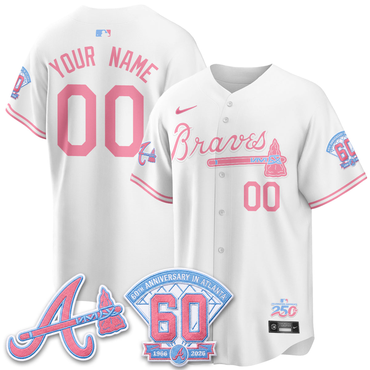 ATL x Bubblegum Vapor Custom Jersey - Stitched-NQD
