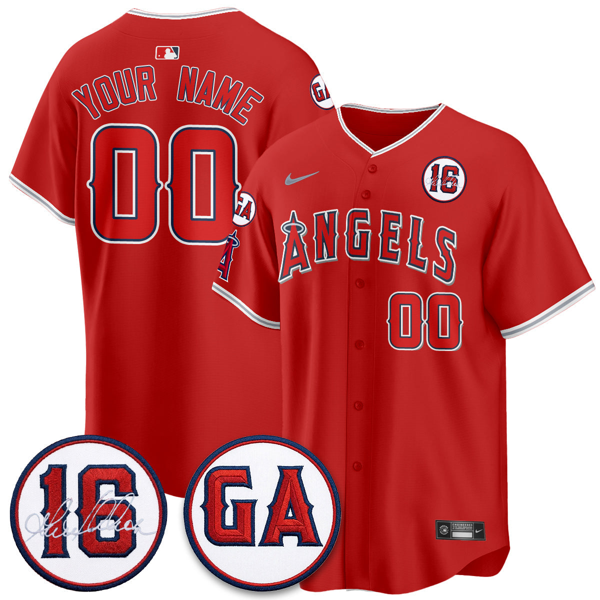 LAA Garret Anderson Tribute Patch Vapor Premier Limited Custom Jersey - Stitched-NQD