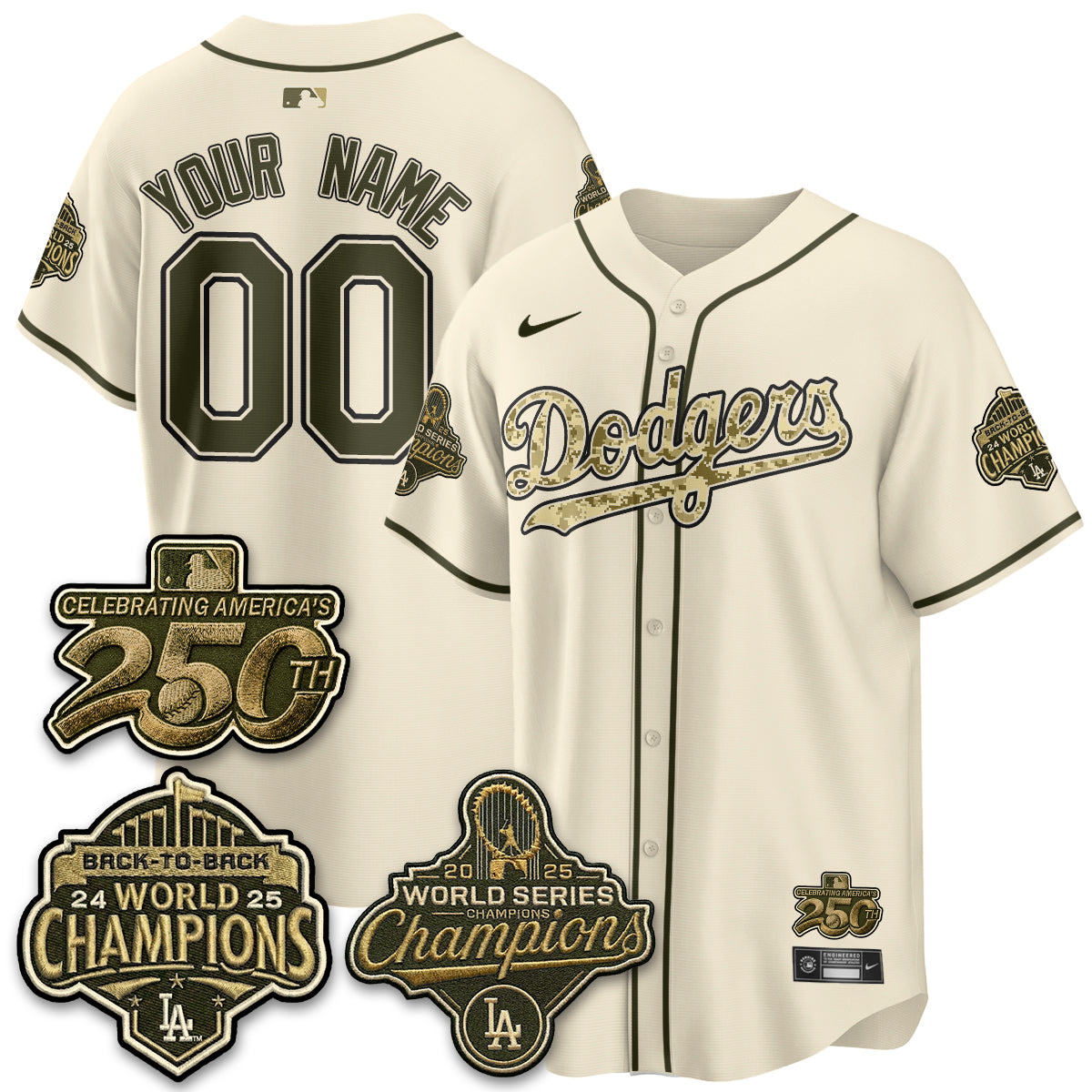 LAD Military Appreciation Game Day Custom Jersey -Stitched-NQD