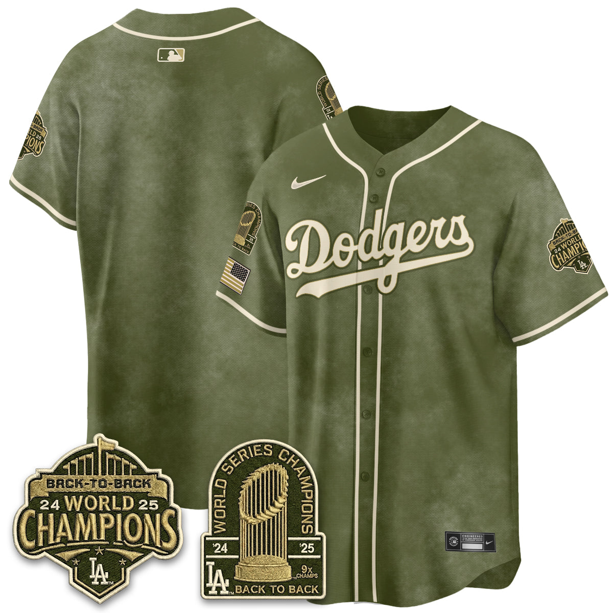 LAD New Era Olive 2026 Armed Forces Day Jersey -Stitched-NQD