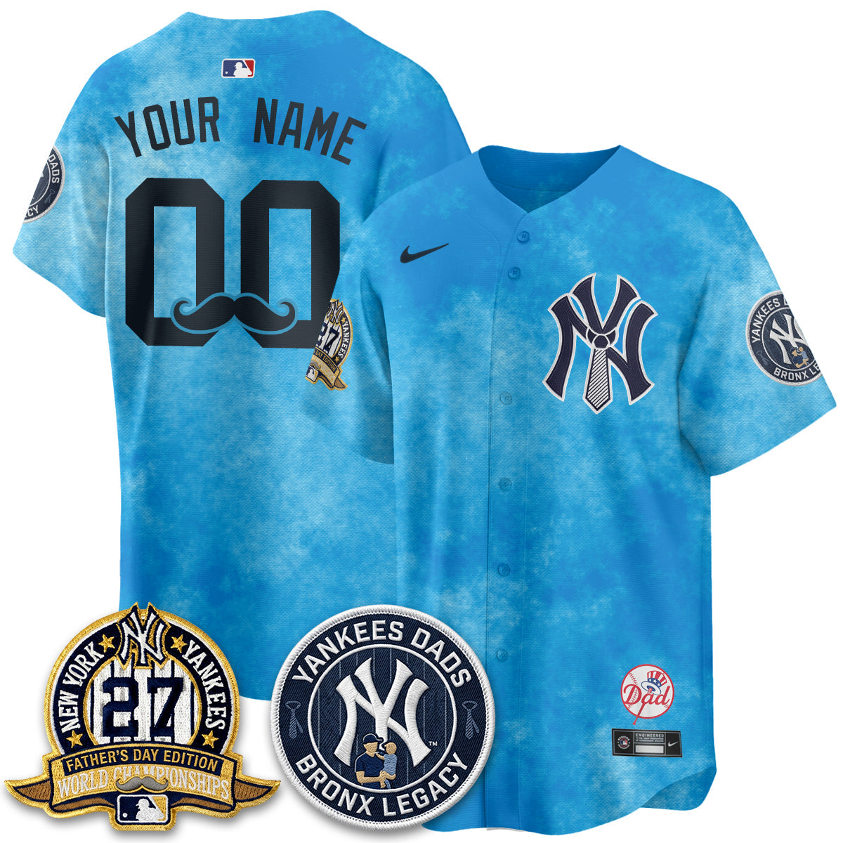 NYY Happy Father's Day 2026 Custom Jersey - Stitched-NQD