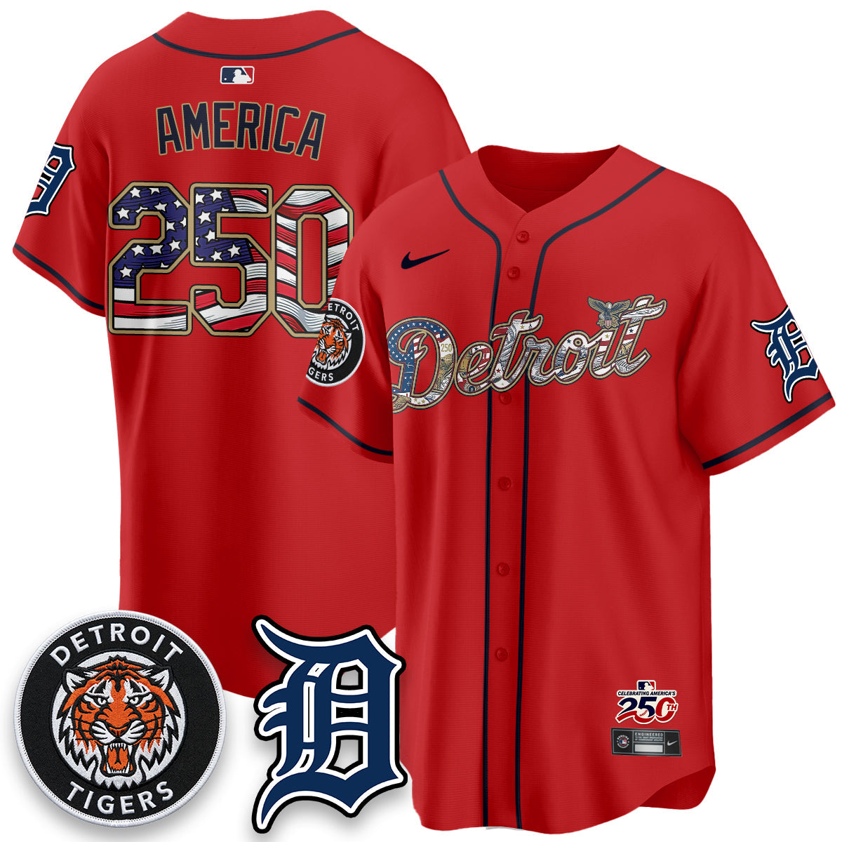 DET 2026 Independence Day USA Vapor Limited Jersey - Stitched-NQD