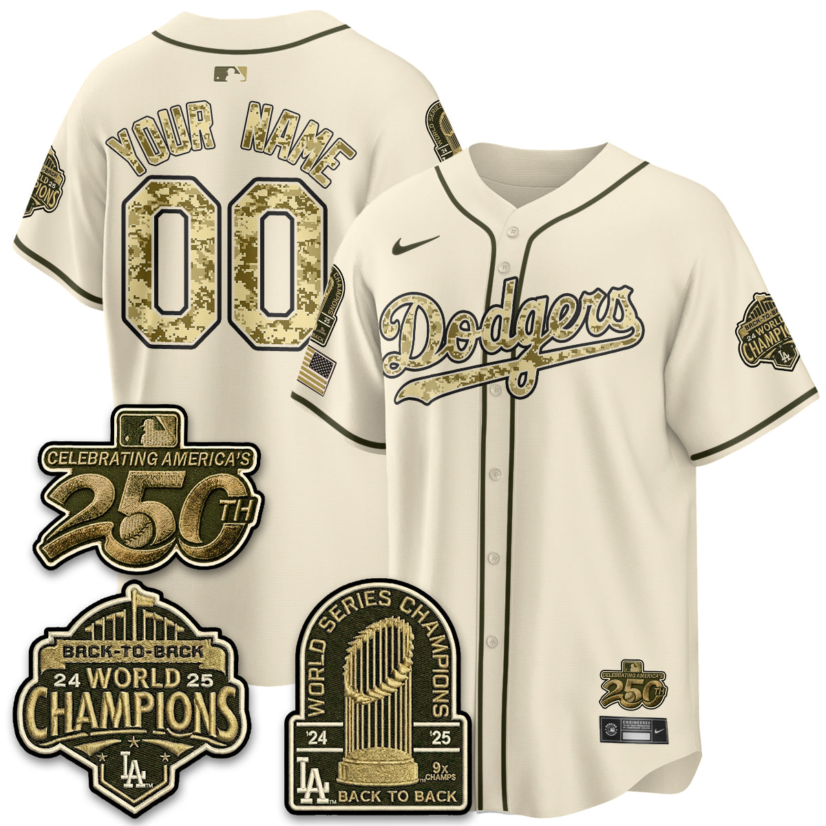 LAD Military Appreciation Game Day Custom Jersey V2 - Stitched-NQD