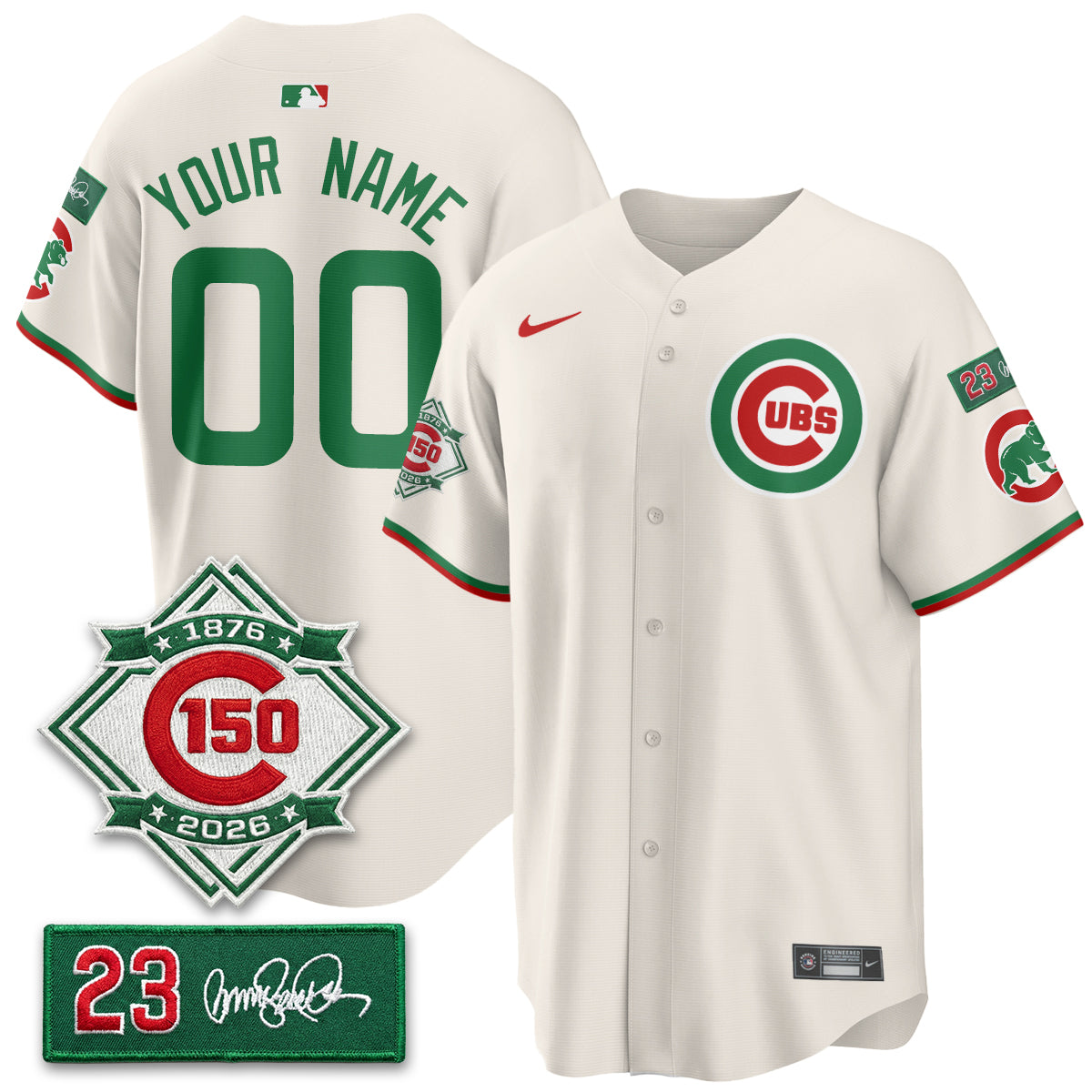Custom CHC Limited Mexico Jersey - 150th Anniversary + Ryne Sandberg Tribute Patch Stitched-NQD
