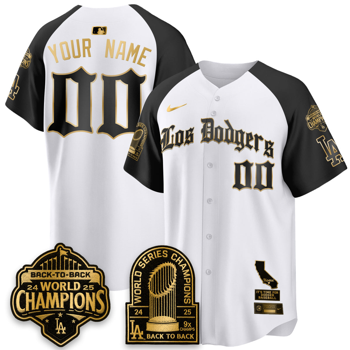 LAD World Series Champions Vapor Premier Limited Gothic Edition Custom Jersey - Stitched-NQD