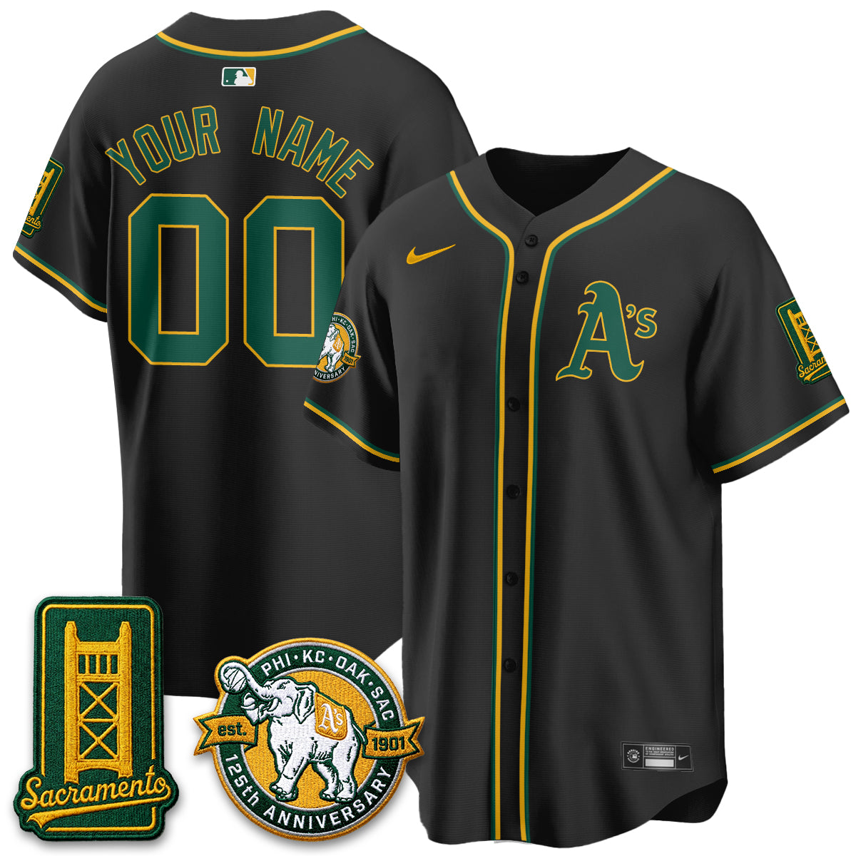 OAK 2026 Black Out Style - Celebrating 125 Years - Limited Vapor Custom Jersey - All Stitched