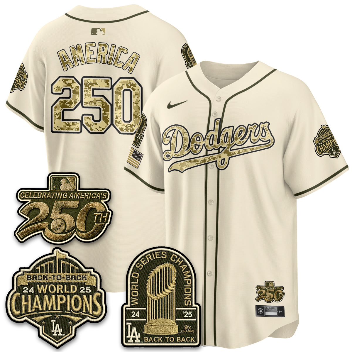 LAD Military Appreciation Game Day Jersey V2 - Stitched-NQD
