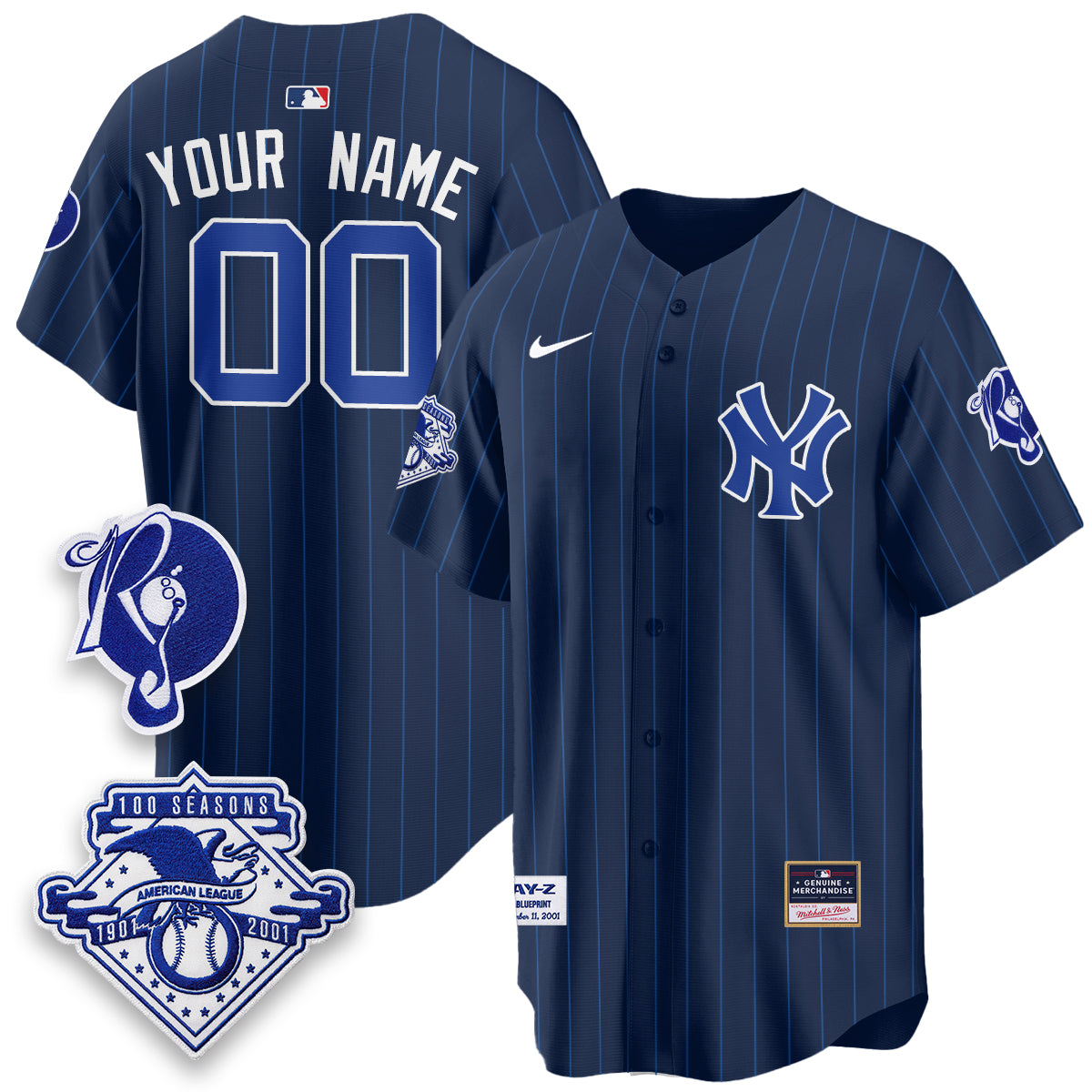 NYY x Jay Z Edition Vapor Custom Jersey - Stitched-NQD