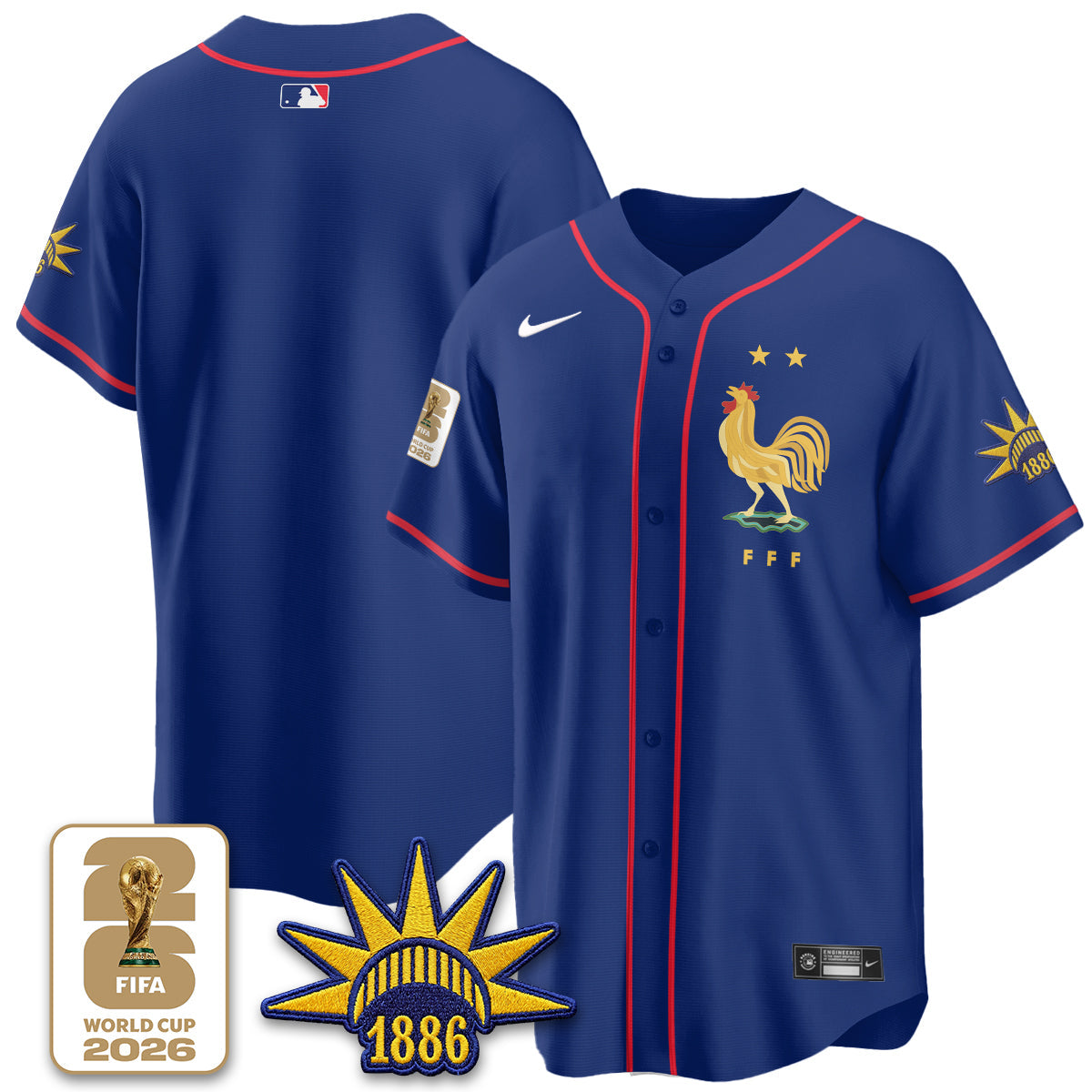 France Soccer National Team x Baseball Vapor Limited Jersey - Stitched-NQD