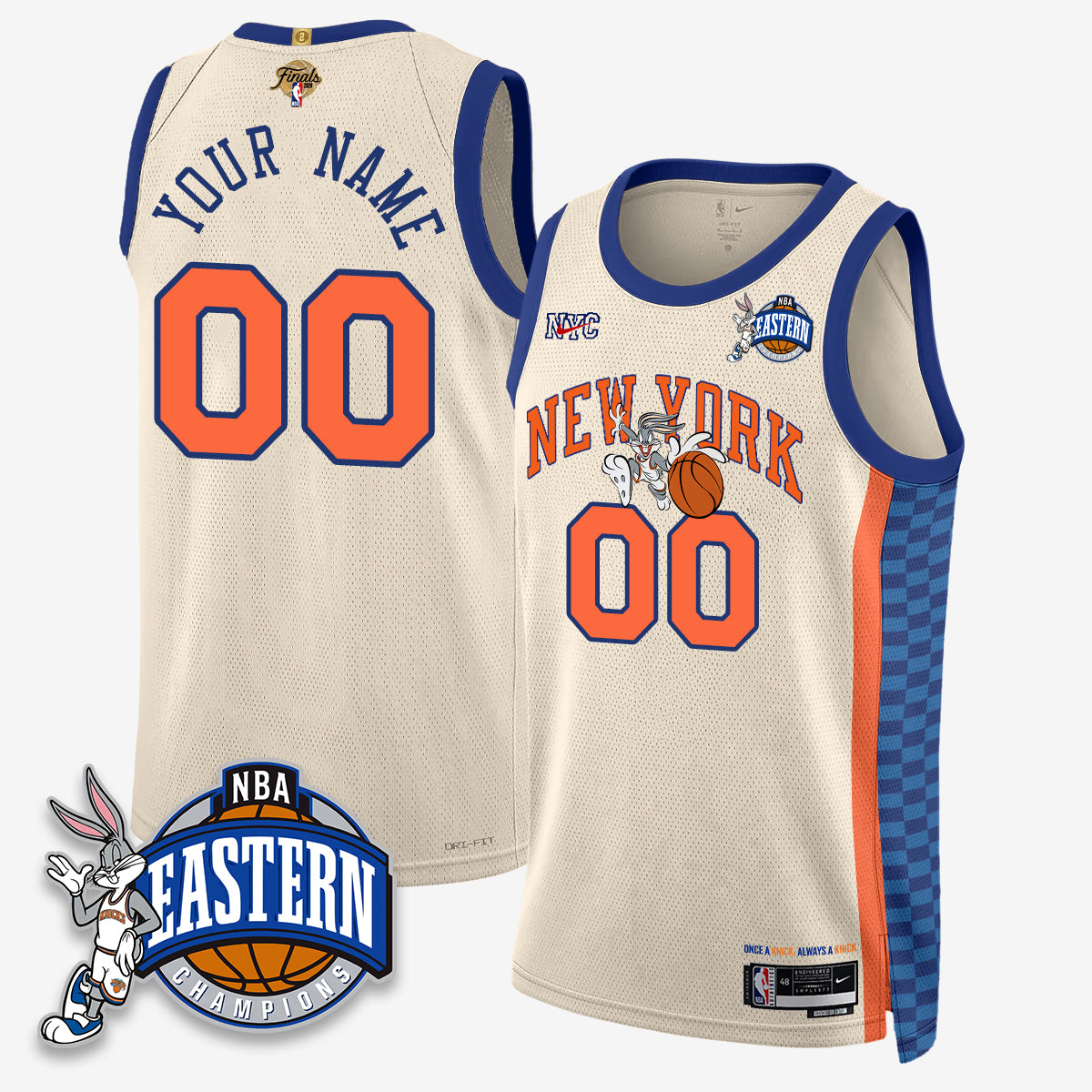 NYK 2026 NBA Finals x Bunny Vapor Custom Jersey - Stitched-NQD