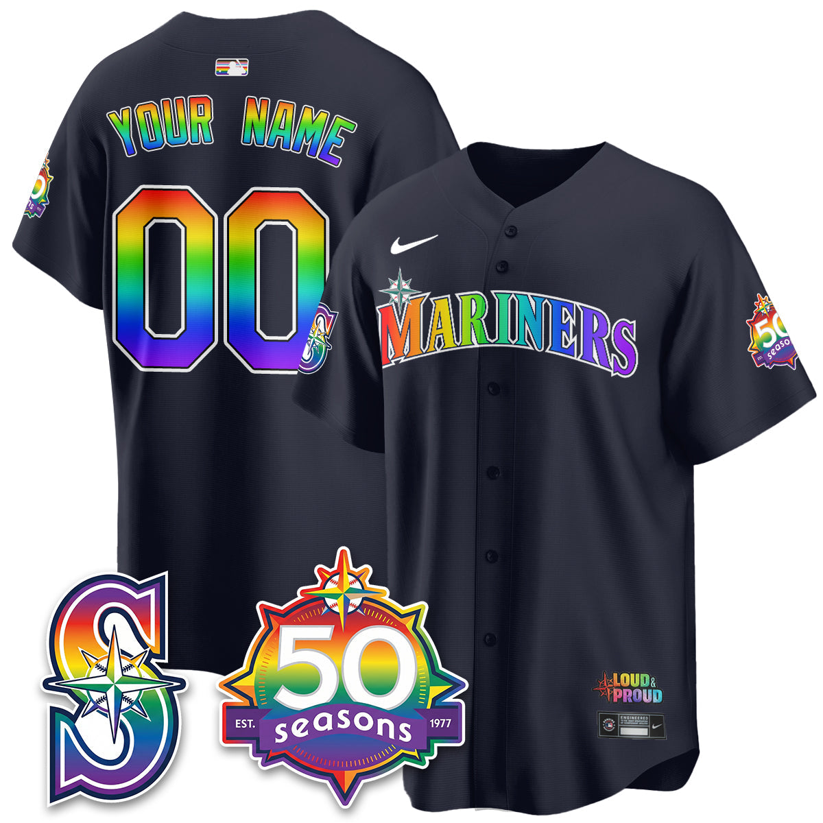 SEA Happy Pride Month Vapor Custom Jersey - Stitched-NQD