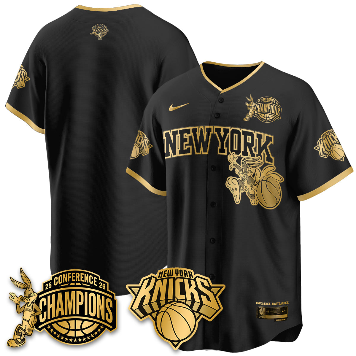 NYK 2026 NBA Finals x Bunny Vapor Jersey V2- Stitched-NQD