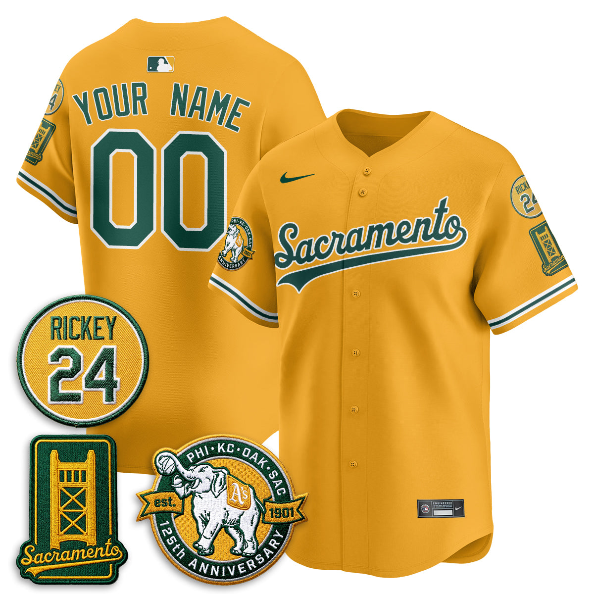 OAK 2026 Alternate Sacramento - Celebrating 125 Years - Limited Custom Vapor Jersey - All Stitched