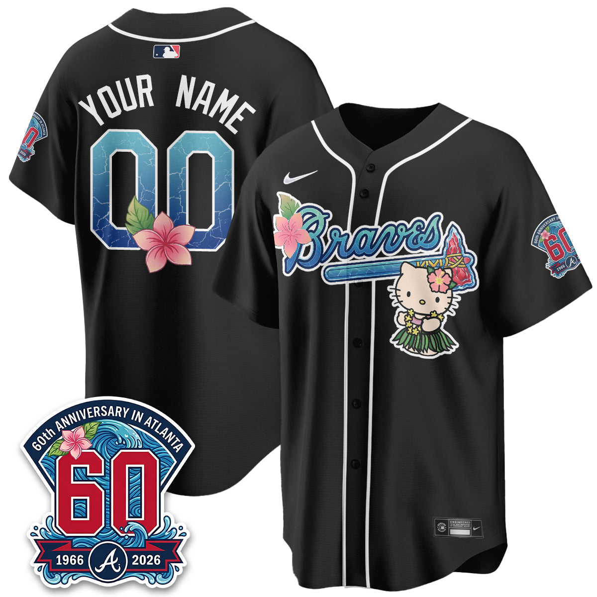 ATL x Meow Aloha Spirit Vapor Custom Jersey - Stitched-NQD