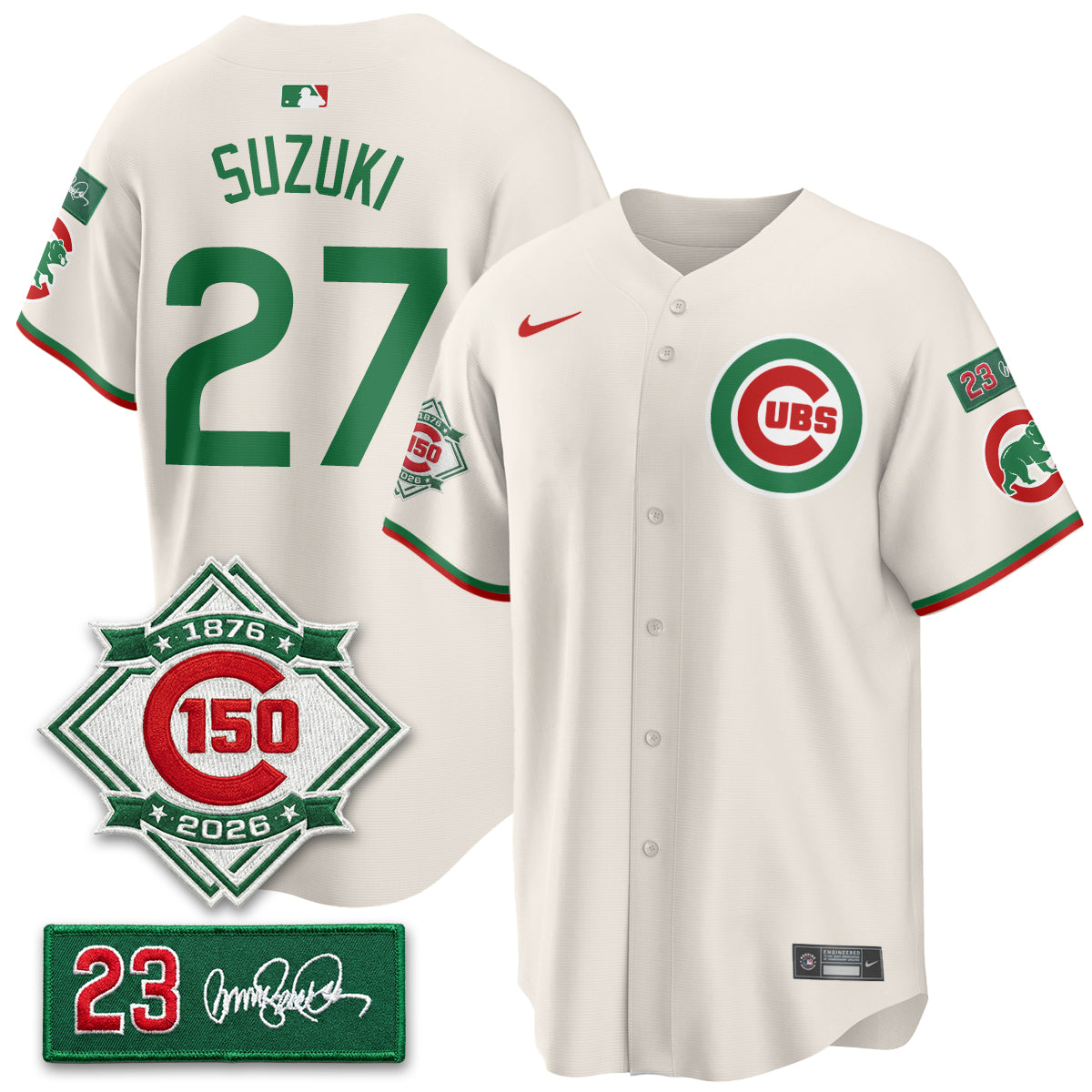 CHC Limited Mexico Jersey - 150th Anniversary + Ryne Sandberg Tribute Patch Stitched-NQD