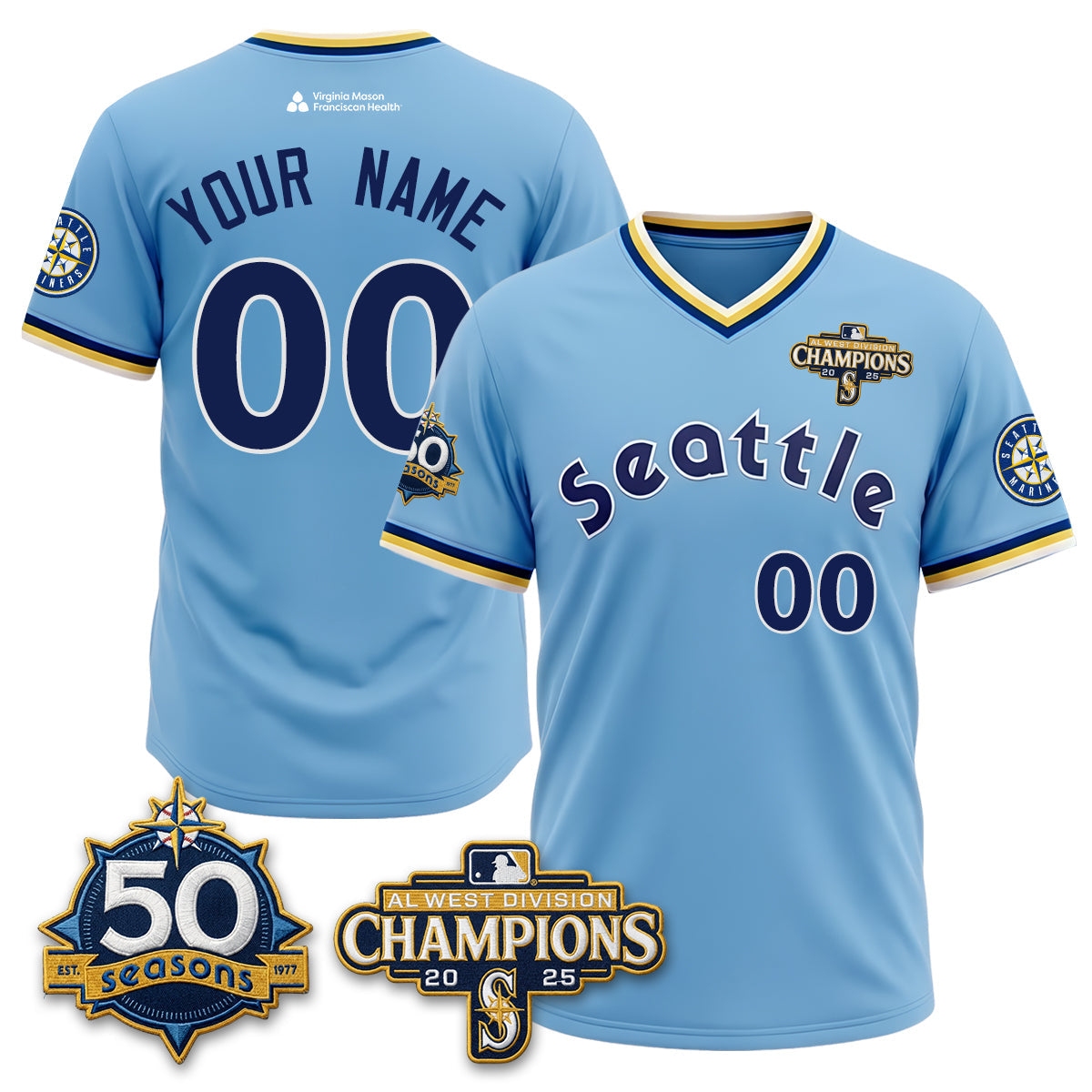 SEA 50th Anniversary Throwback Limited Custom Jersey - Stitched-NQD