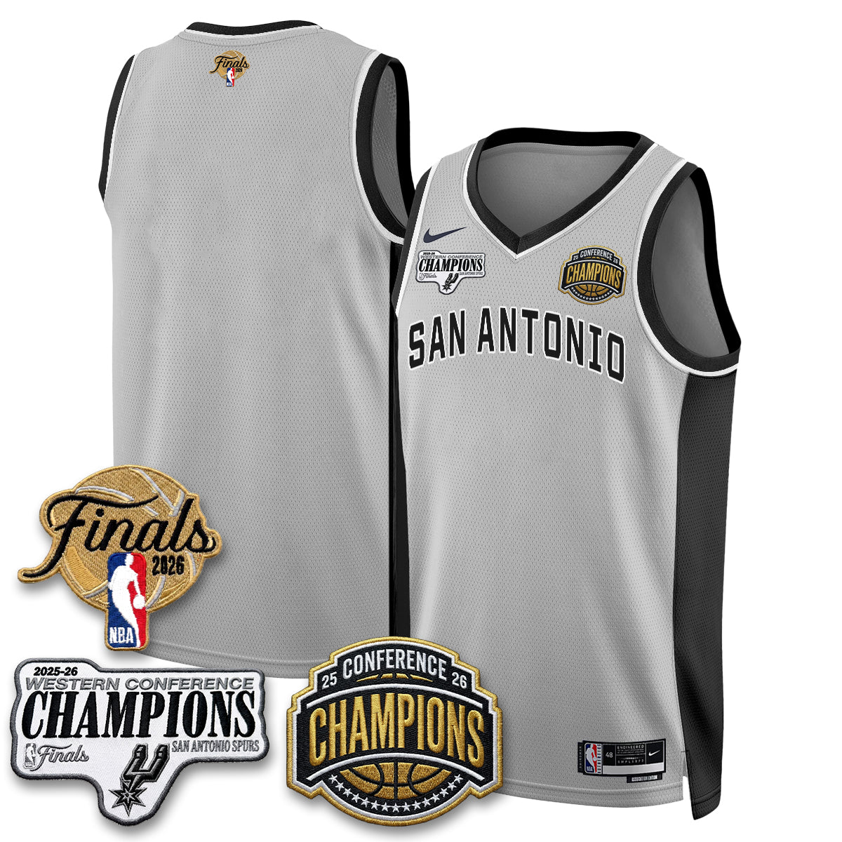 SAS 2026 NBA Western Conference Champions Vapor Jersey - Stitched-NQD