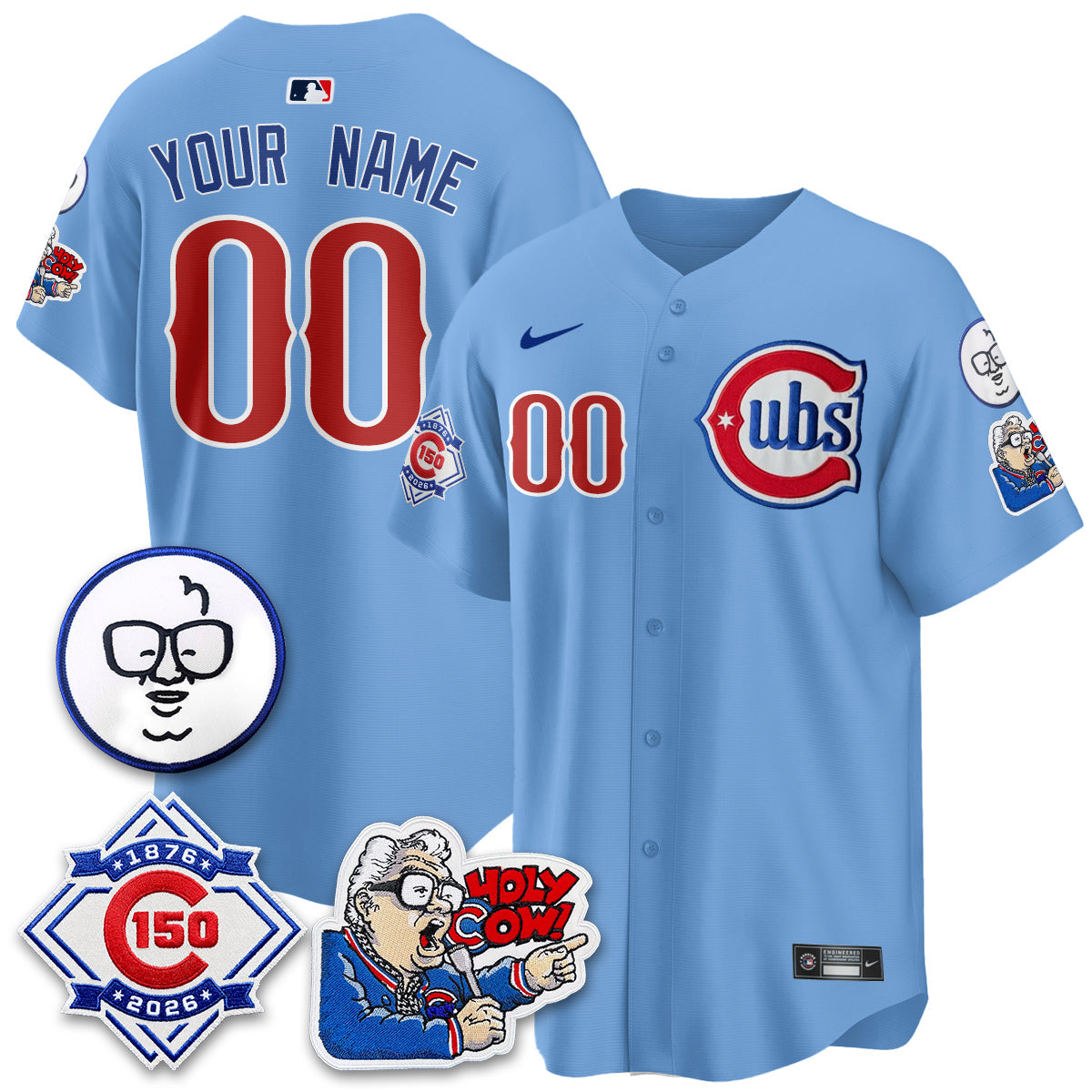 CHC 150th Anniversary Harry Caray Holy Cow Vapor Premier Limited Custom Jersey - Stitched V2-NQD