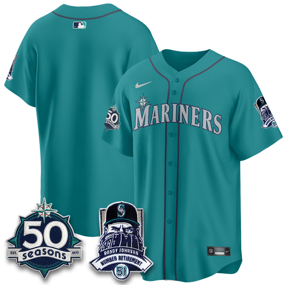 SEA Randy Johnson Vapor Limited Jersey V2- Stitched-NQD