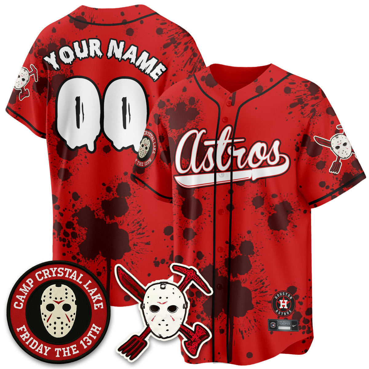 Custom HOU "Friday the 13th" Jersey - All Stitched