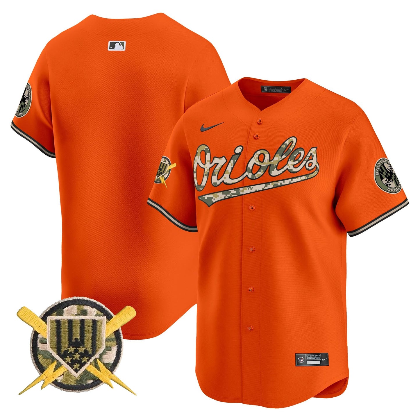 Baltimore Orioles Armed Forces Day Vapor Premier Limited Jersey - All Stitched